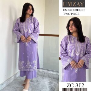 2 piece suit embroidered for women with shirt and trouser, elegant design available at Zainab Closets.